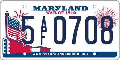 MD license plate 5AF0708