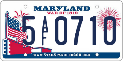 MD license plate 5AF0710
