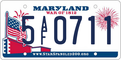 MD license plate 5AF0711