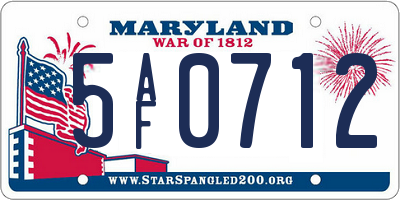 MD license plate 5AF0712