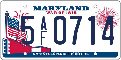 MD license plate 5AF0714