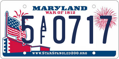 MD license plate 5AF0717