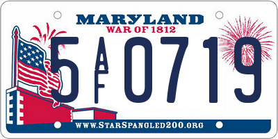 MD license plate 5AF0719