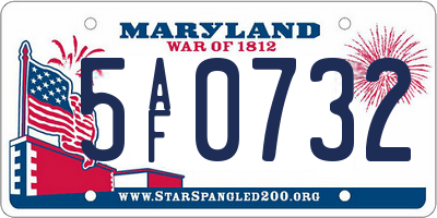 MD license plate 5AF0732