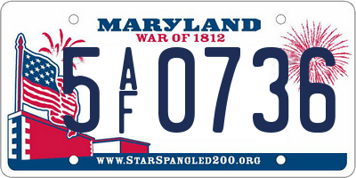 MD license plate 5AF0736