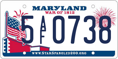 MD license plate 5AF0738