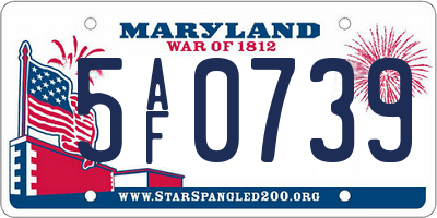 MD license plate 5AF0739
