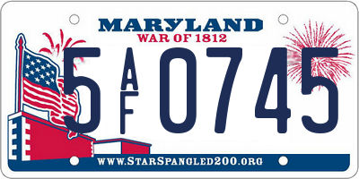MD license plate 5AF0745
