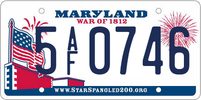 MD license plate 5AF0746