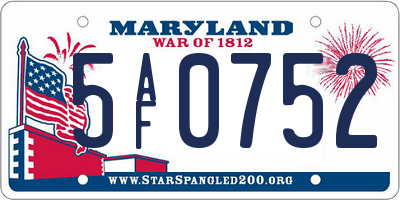 MD license plate 5AF0752