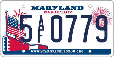 MD license plate 5AF0779