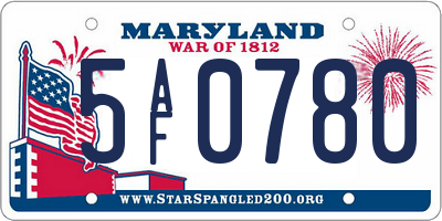 MD license plate 5AF0780