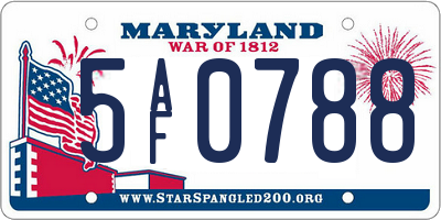 MD license plate 5AF0788
