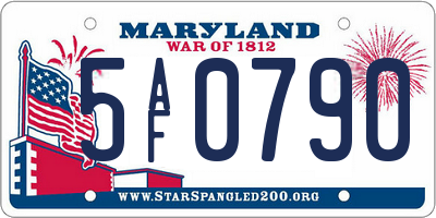MD license plate 5AF0790