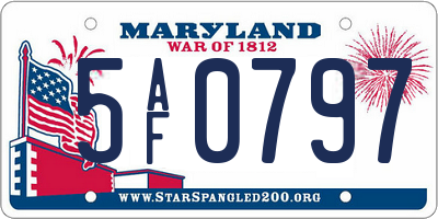 MD license plate 5AF0797