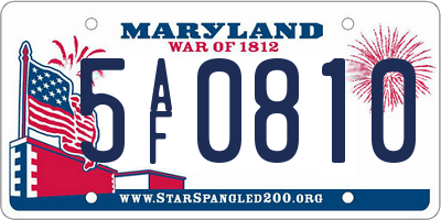 MD license plate 5AF0810