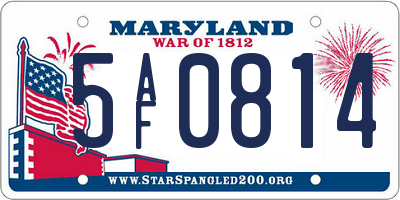 MD license plate 5AF0814
