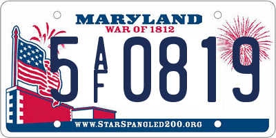 MD license plate 5AF0819