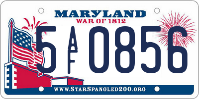 MD license plate 5AF0856