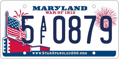 MD license plate 5AF0879