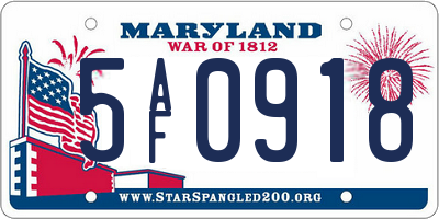 MD license plate 5AF0918