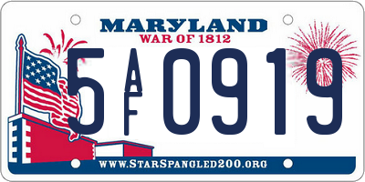 MD license plate 5AF0919
