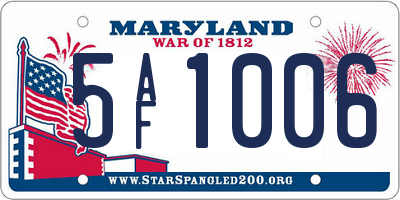 MD license plate 5AF1006