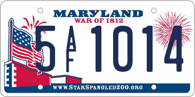 MD license plate 5AF1014