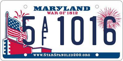 MD license plate 5AF1016