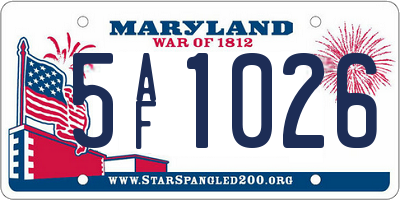 MD license plate 5AF1026