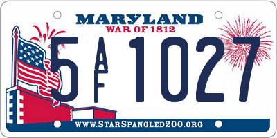 MD license plate 5AF1027