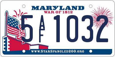 MD license plate 5AF1032