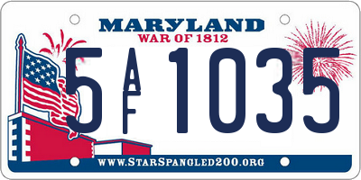 MD license plate 5AF1035
