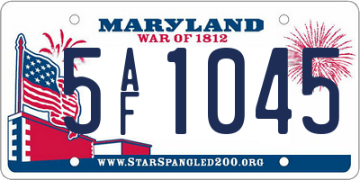 MD license plate 5AF1045