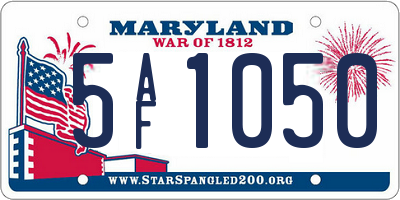 MD license plate 5AF1050