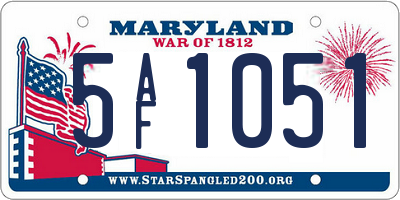 MD license plate 5AF1051