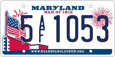 MD license plate 5AF1053