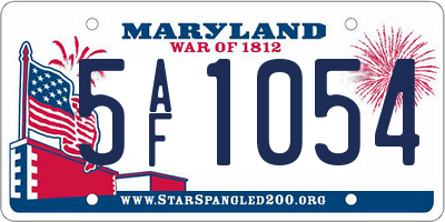 MD license plate 5AF1054