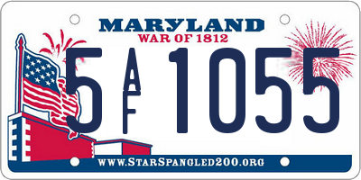 MD license plate 5AF1055