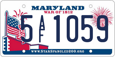 MD license plate 5AF1059