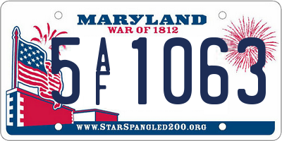 MD license plate 5AF1063