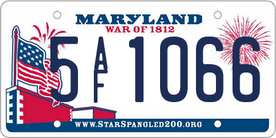 MD license plate 5AF1066