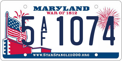 MD license plate 5AF1074