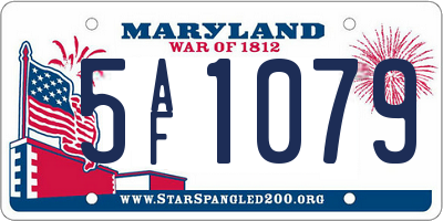 MD license plate 5AF1079