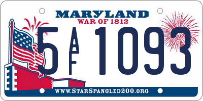 MD license plate 5AF1093