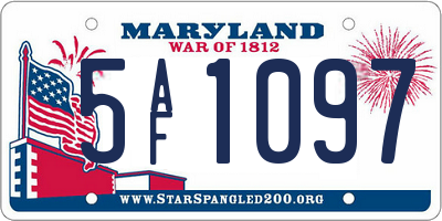 MD license plate 5AF1097