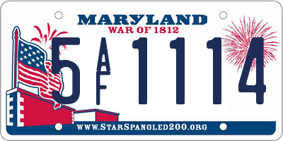 MD license plate 5AF1114