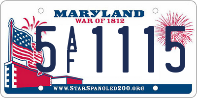 MD license plate 5AF1115