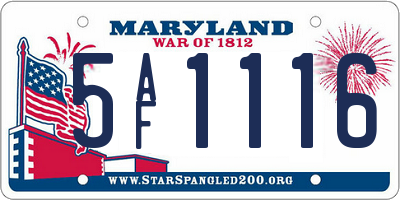 MD license plate 5AF1116
