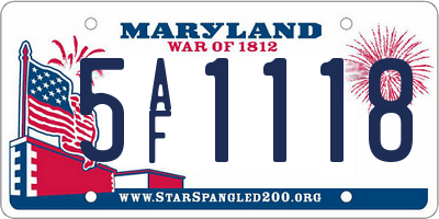 MD license plate 5AF1118